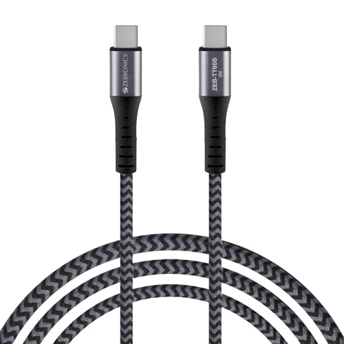 Zebronics Zeb-Tt65S Type C To Type C 65W Pd Cable (Braided Black Plus Grey)