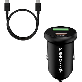 Zebronics Zeb-Cc90 Car Charger With Type C Cable