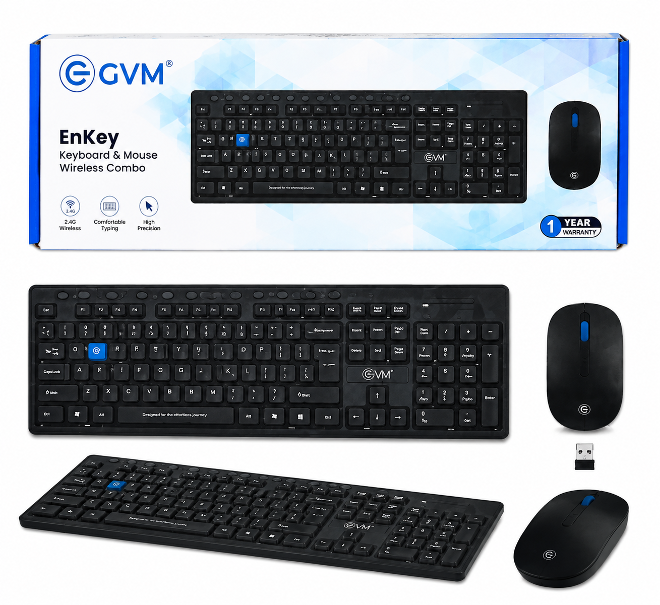 GVM EnKey Keyboard & Mouse Wireless Combo