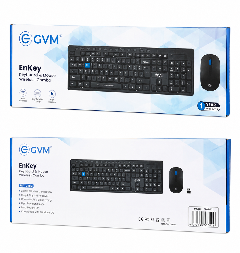 GVM EnKey Keyboard & Mouse Wireless Combo