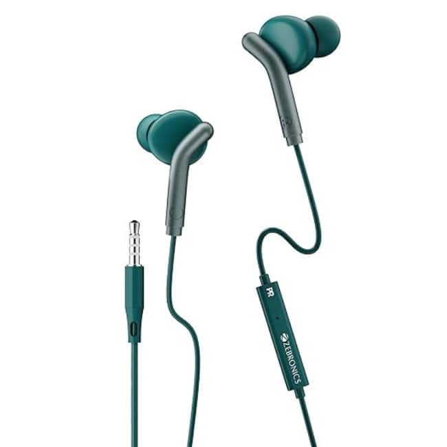 Zebronics H-Zebronics Stereo Earphone With Mic (Aria Green)