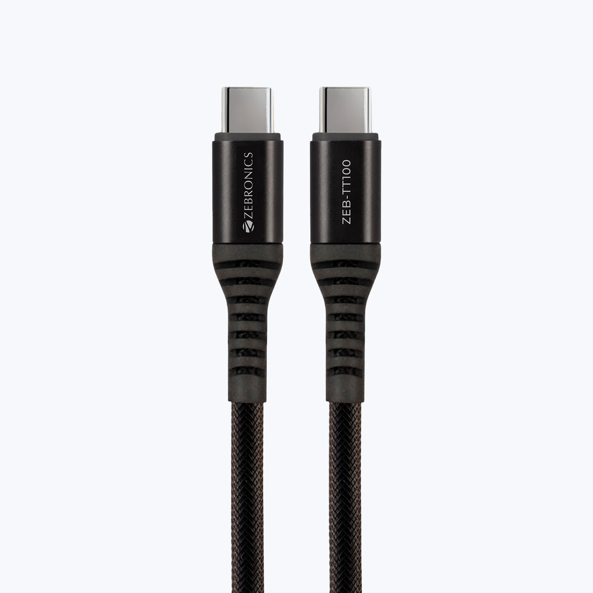 ZEB-TT100 TYPE C TO TYPE C 100W CABLE (BRAIDED BLACK)