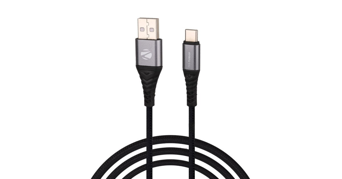 Zebronics Zeb-Tu800P USB To Type C Multi Protocol 80W Cable (Braided Black)