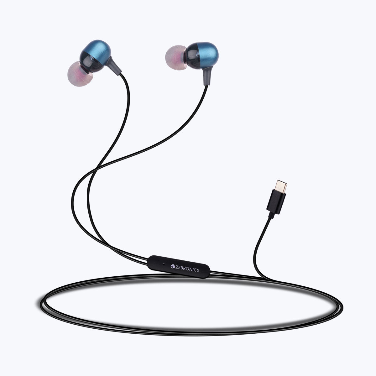 H-ZEBRONICS STEREO EARPHONE WITH MIC (ARIA BLUE)