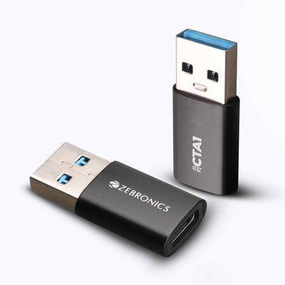 Zebronics Zeb Cta1 Type C To Type A USB Converter (Black)