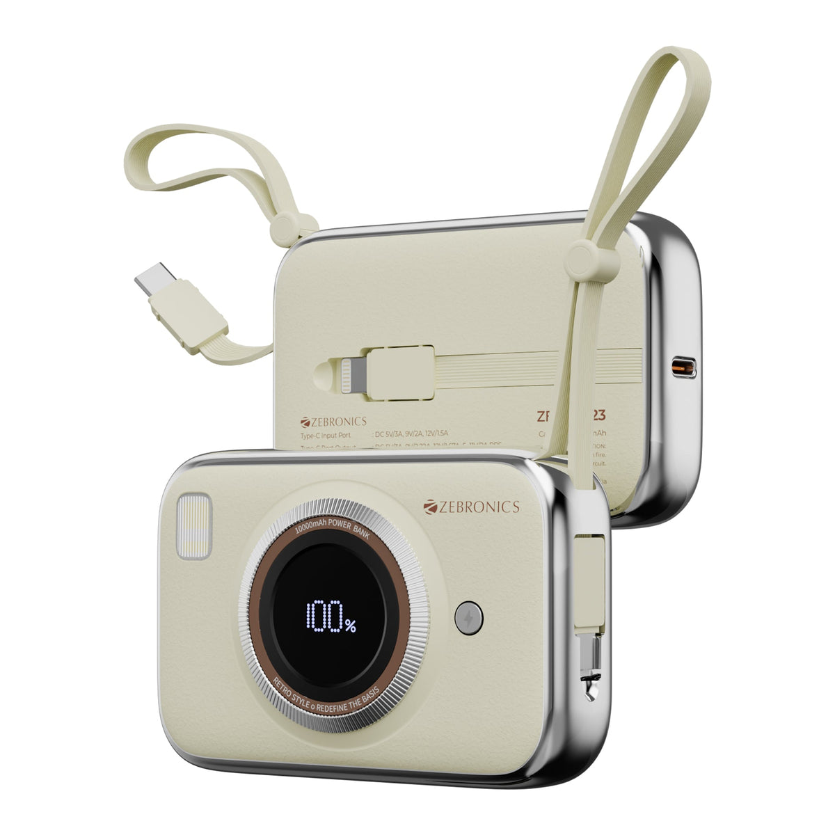 ZEB-ENERGITANK 10R5 10000 MAH 22.5W MOBILE BATTERY CHARGER (BEIGE)