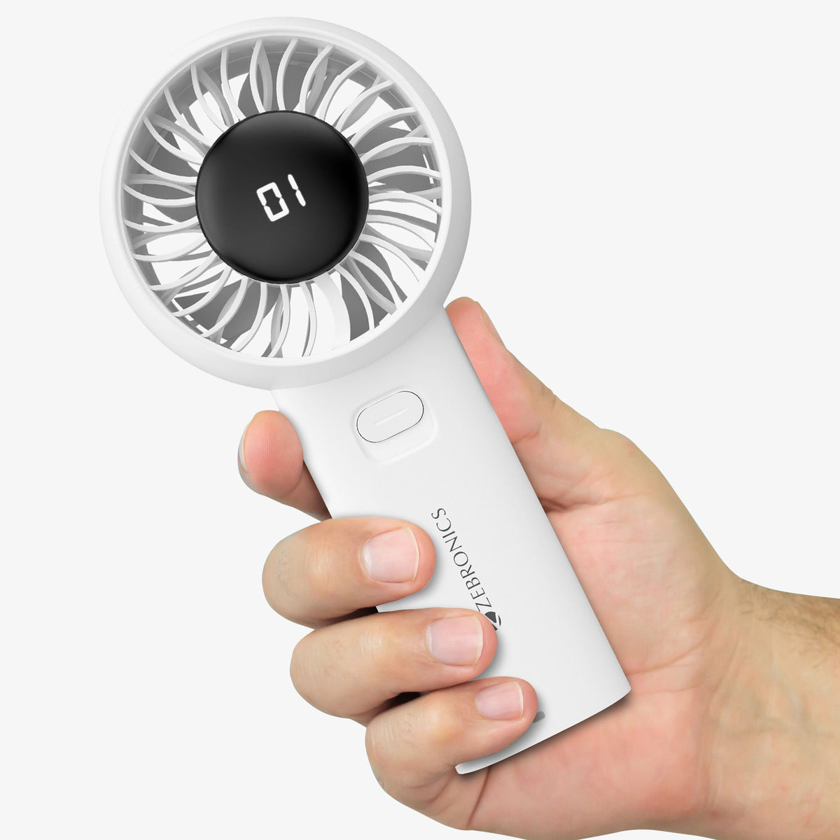 Zebronics Zeb-Zebronics Mini Hand Held Fan With Display (Heat Buster 200 White)