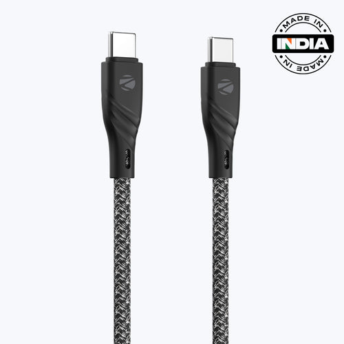 Zebronics Zeb-Tl300 Type C To Lighting Cable (Braided Black Plus White)