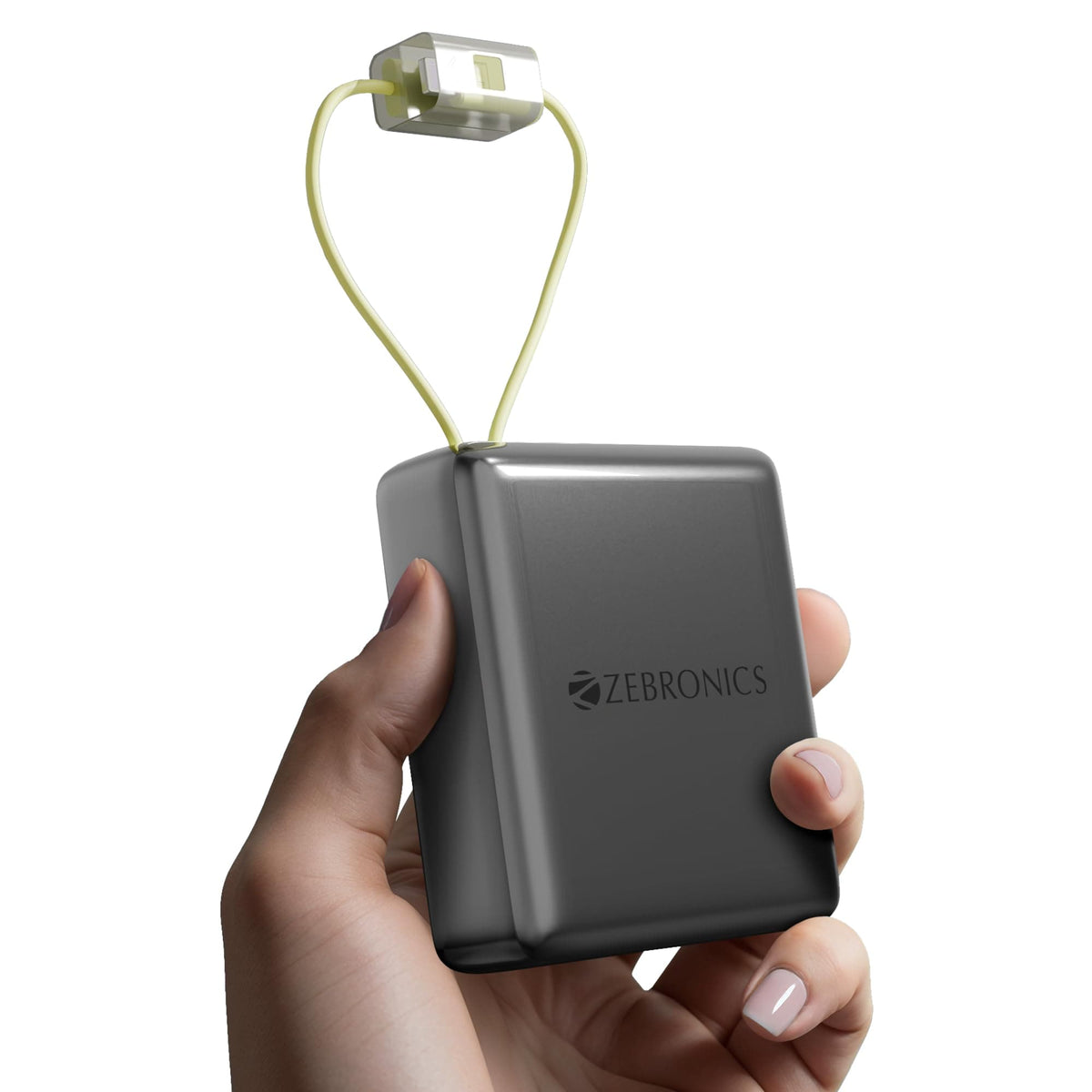 Zebronics Zeb-Energitank 10R1 10000 Mah 22.5W Mobile Battery Charger With Built-In Cable (Pb 9 Grey)