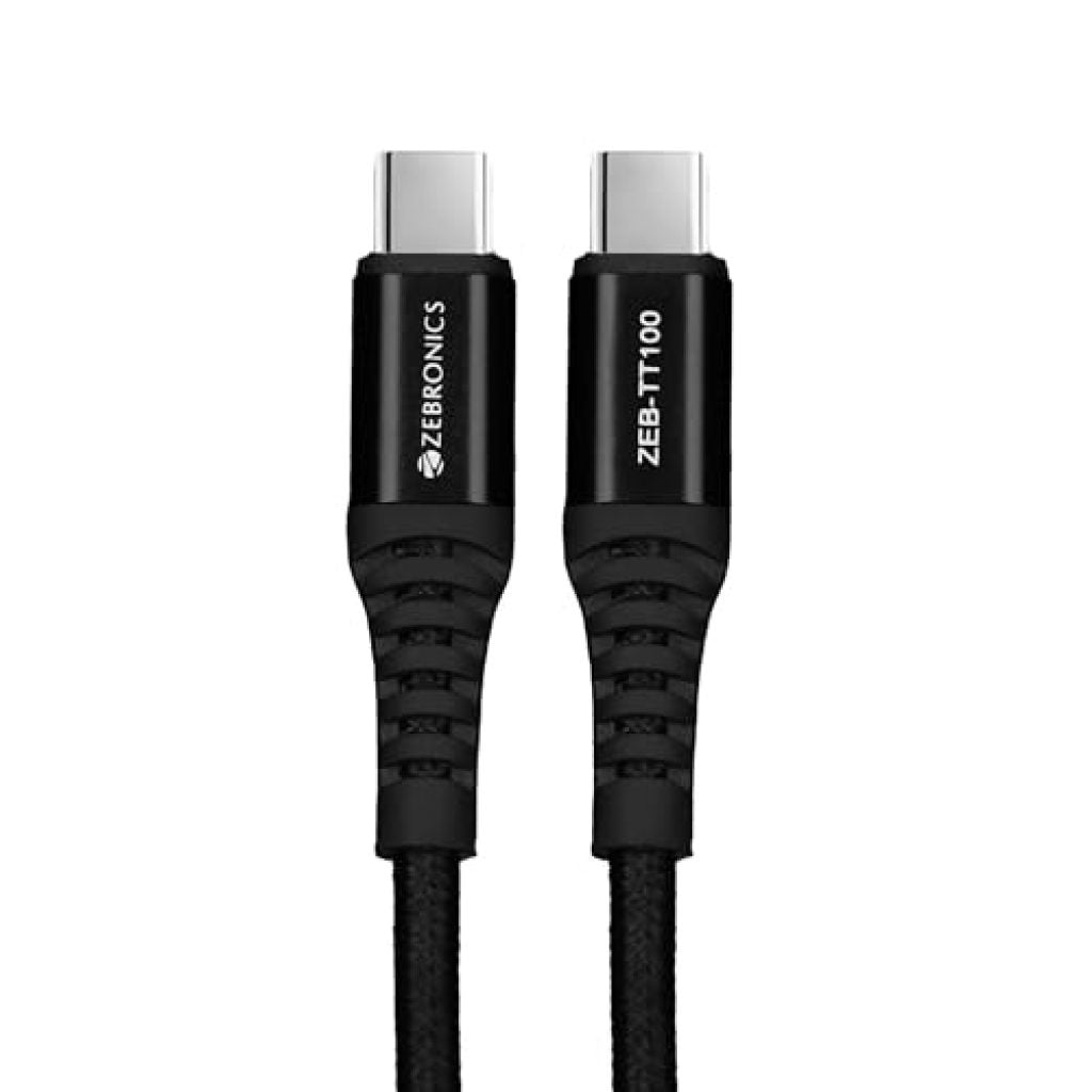 Zebronics Zeb-Tt100 Type C To Type C 100W Cable (Braided Black)
