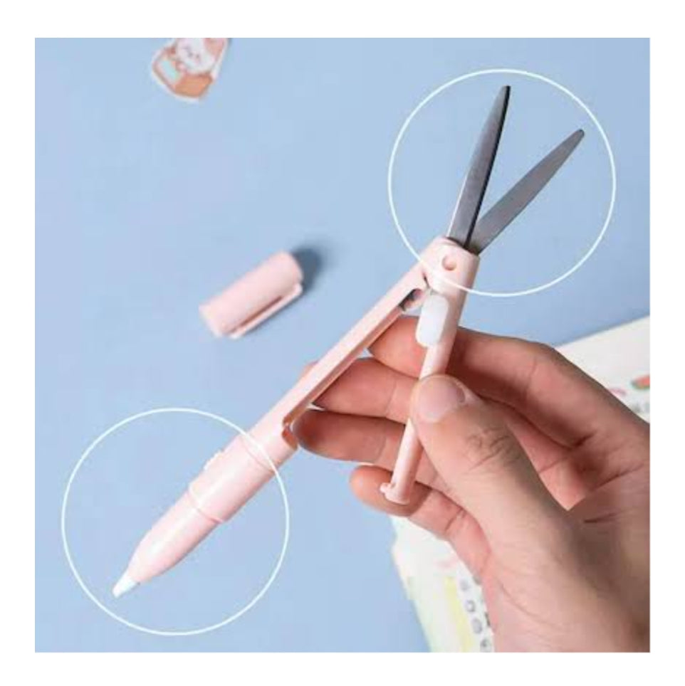 2 in 1 Multifunction Paper Cutting Scissors,Mini Folding