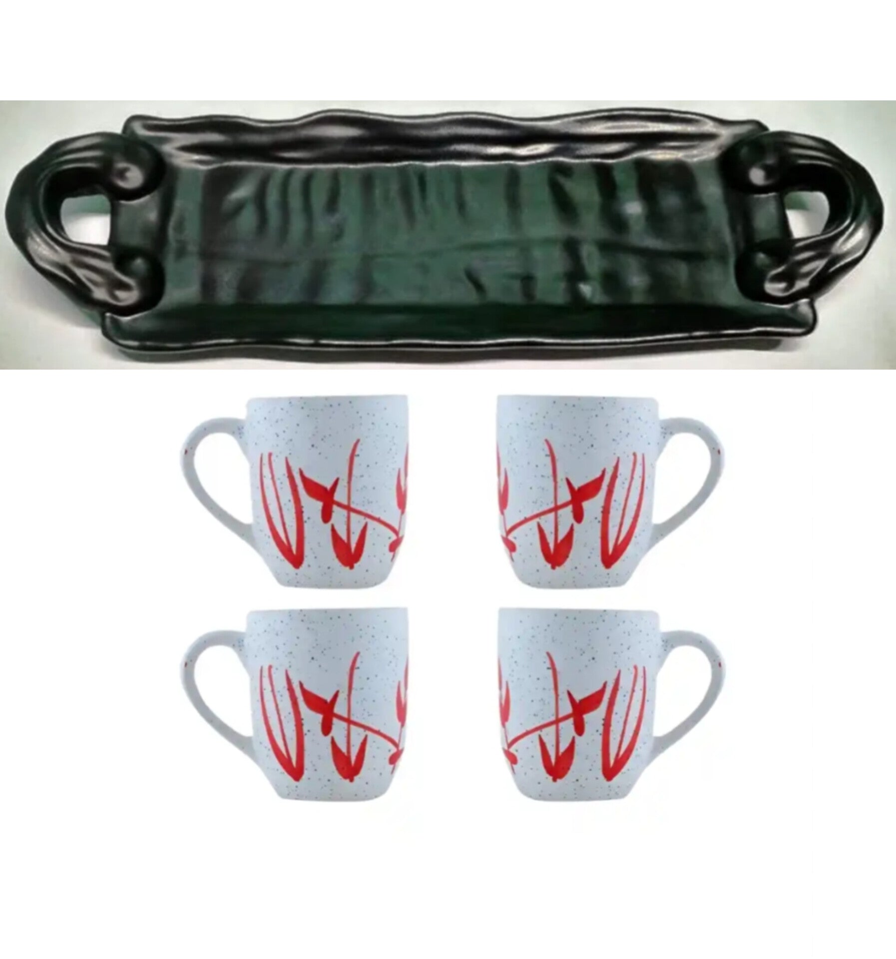 1 Tray With 4 Tea Cups
