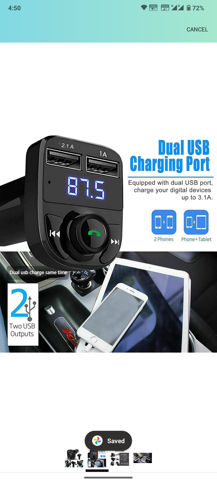 CARX8 Bluetooth charger