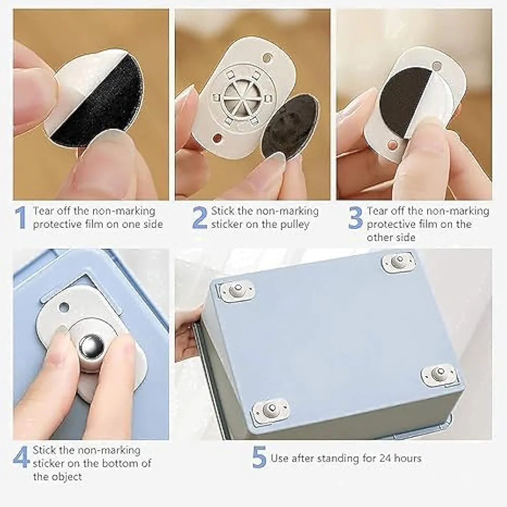 360 Degree Rotation Pulley Universal Bottom Wheels for Furniture