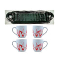 1 Tray With 4 Tea Cups