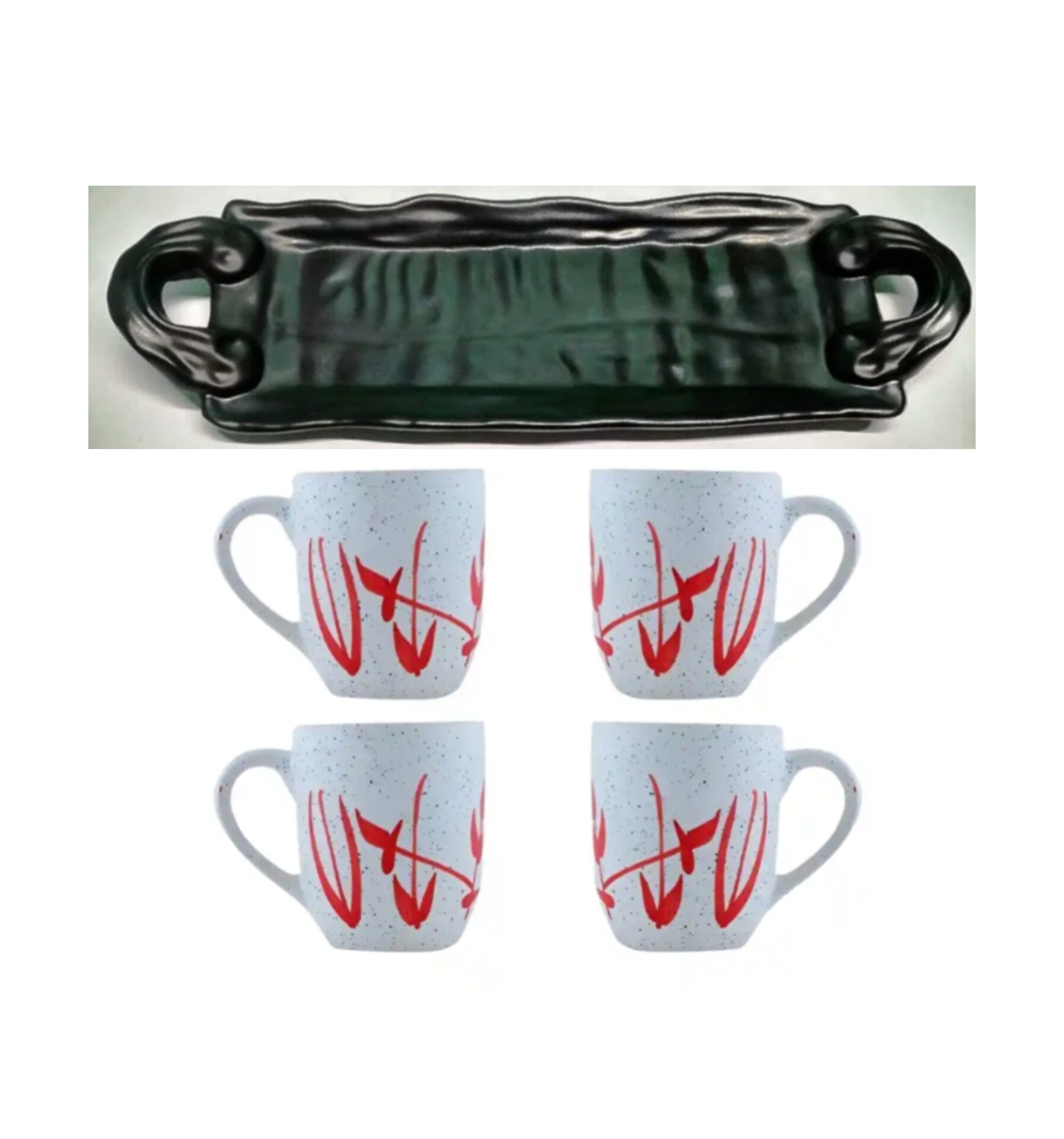 1 Tray With 4 Tea Cups