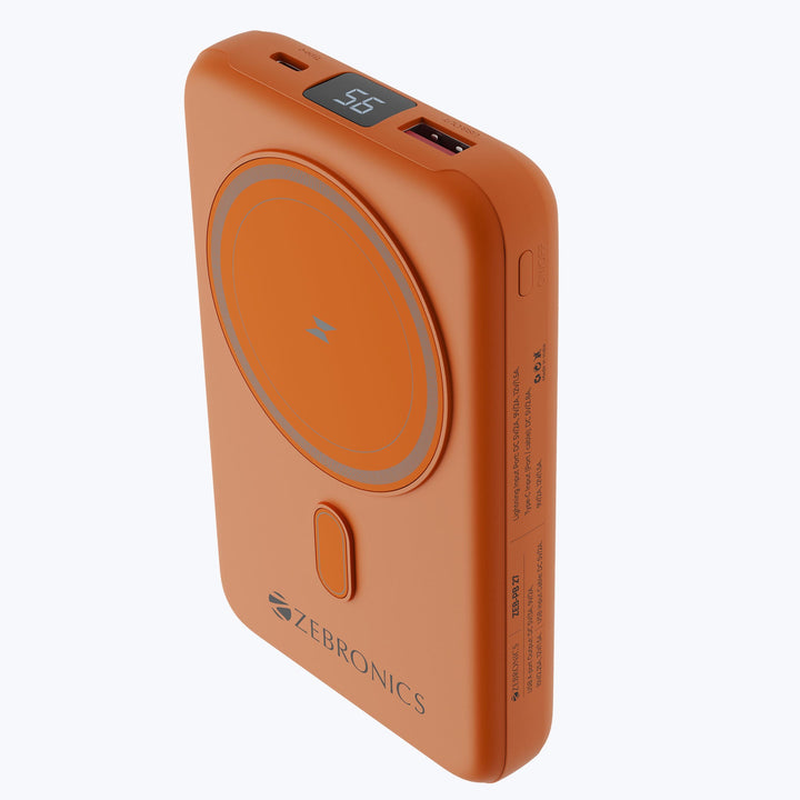 Zebronics Zeb-Energisafe 10R6 10000 Mah 22.5W Mobile Battery Charger With 4 In 1 Built-In Cable (Pb 27 Orange)