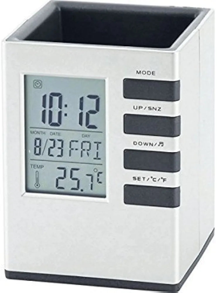 Pen Stand With Clock
