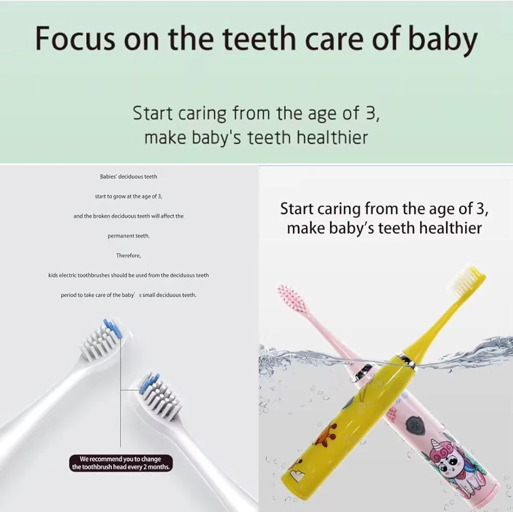 Kids Electric Toothbrush with Cartoon Design