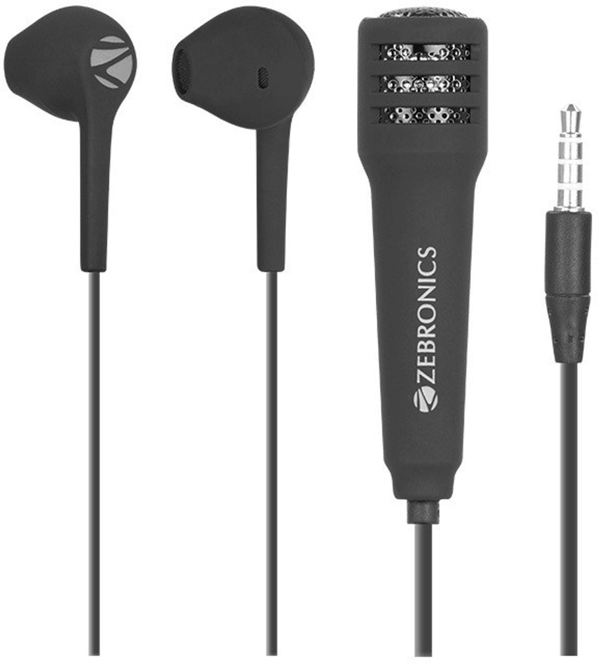 Zebronics H-Zebronics Stereo Earphone With Mic (Bloom Black Plus Silver)